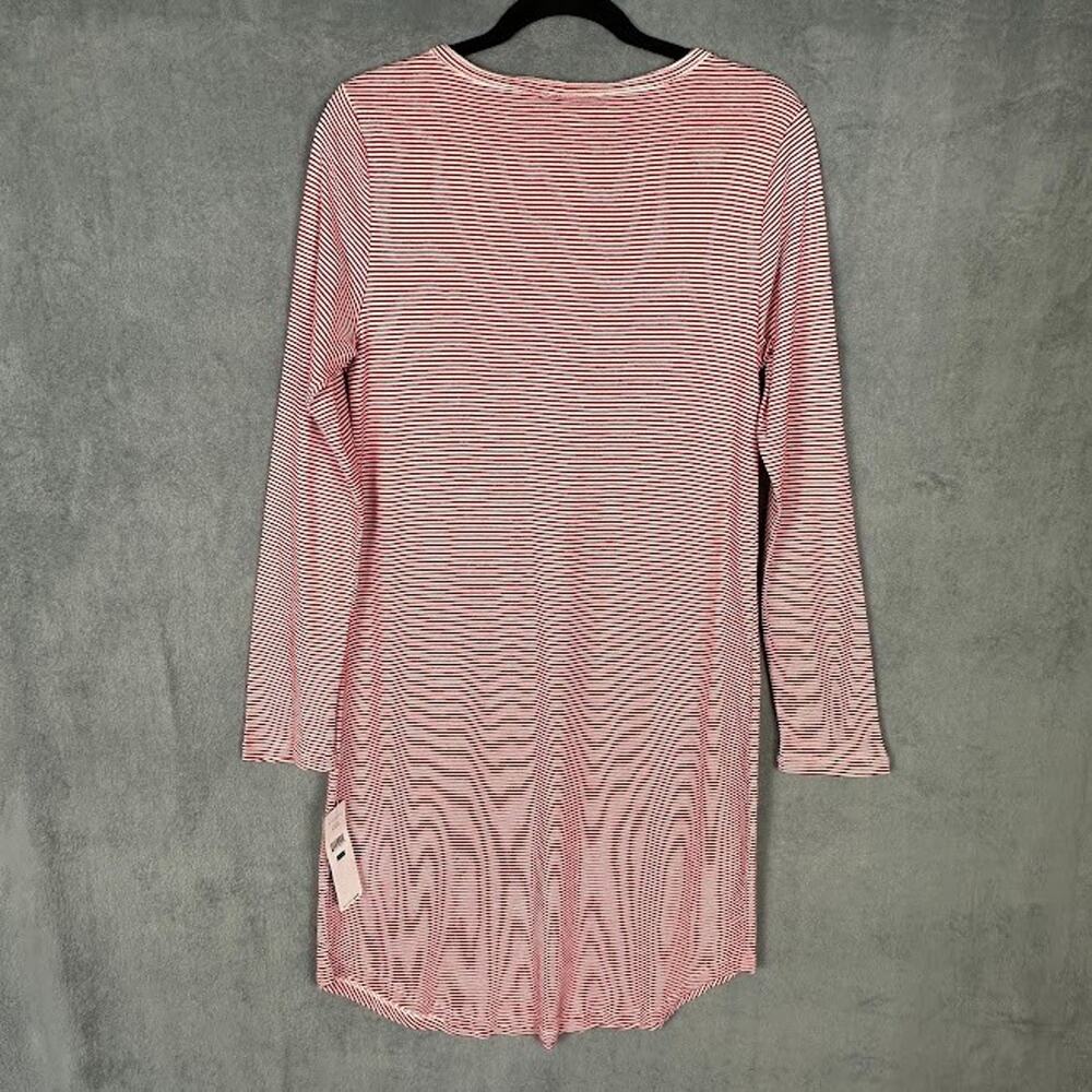 Lauren Ralph Lauren Sleep Shirt Womens Large Red White Striped Nightgown Pajamas - Picture 6 of 11